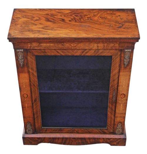 fig 1. Inlaid burr walnut pier display cabinet