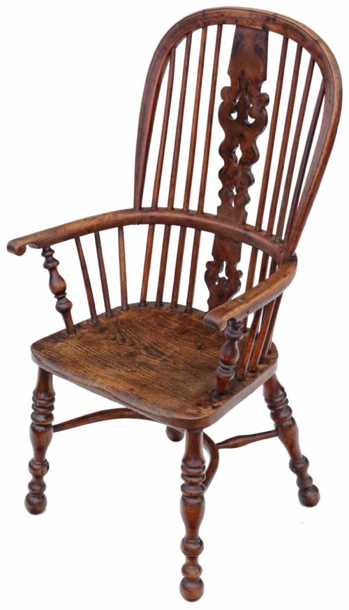 Victorian Yew & Elm Windsor Armchair