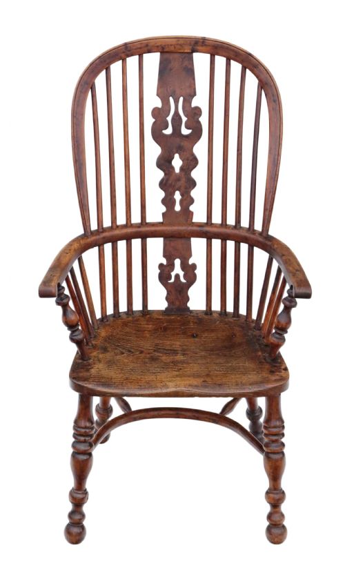 fig 1. Victorian yew & elm Windsor armchair