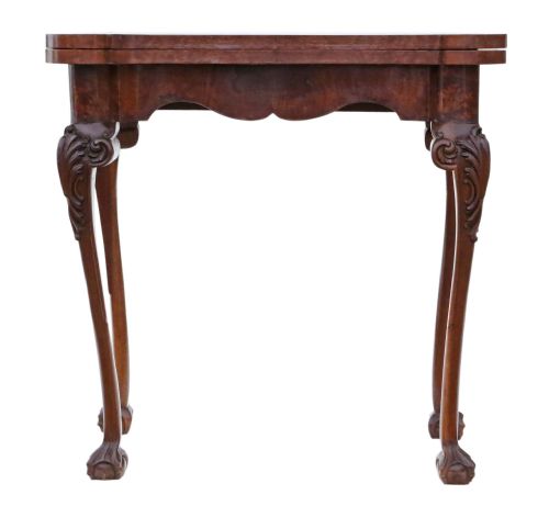 fig 1. C1920 burr walnut folding card table