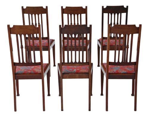 fig 1. Set of 6 mahogany dining chairs Art Nouveau