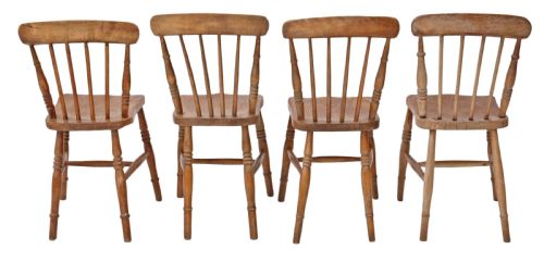 fig 1. Set of 4 Victorian ash & elm dining chairs