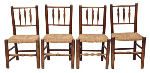 Set of 4 Georgian Elm Dining Chairs
