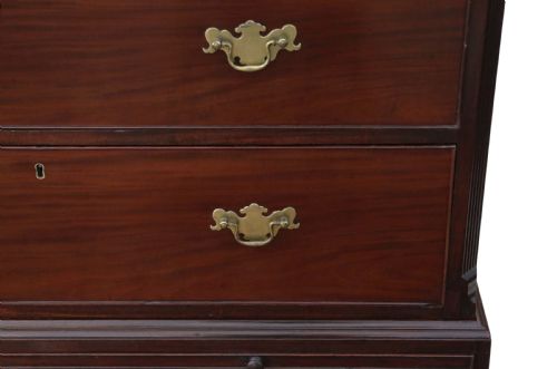 fig 1. Georgian flame mahogany tallboy chest on chest of drawers