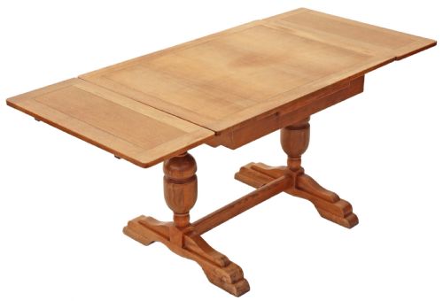 Mid Oak Drawer Leaf Extending Refectory Dining Table