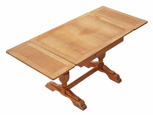 fig 1. Mid oak drawer leaf extending refectory dining table