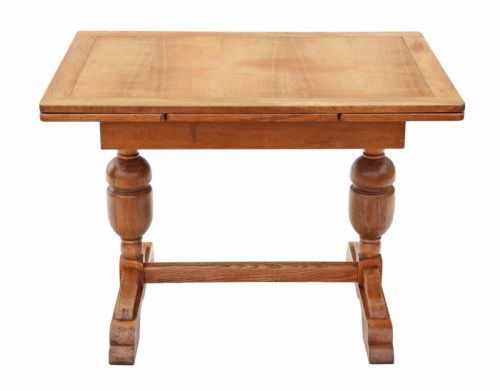 fig 2. Mid oak drawer leaf extending refectory dining table