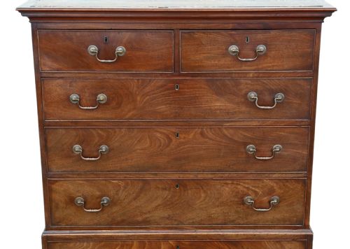 fig 1. Georgian mahogany tallboy chest on chest of drawers large