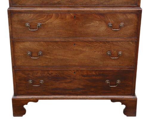 fig 2. Georgian mahogany tallboy chest on chest of drawers large