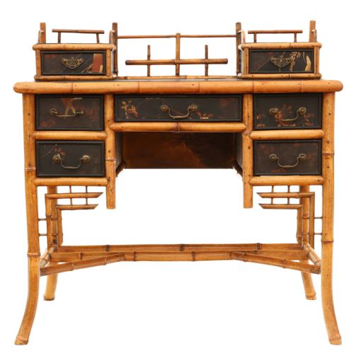 fig 1. Victorian Chinoiserie bamboo desk or dressing table