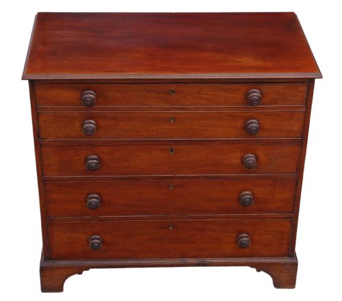 fig 1. Georgian mahogany secretaire chest of drawers
