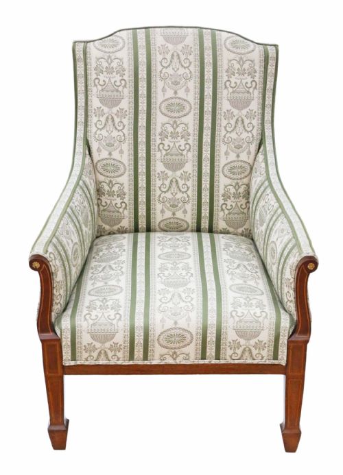 fig 1. Victorian inlaid mahogany armchair