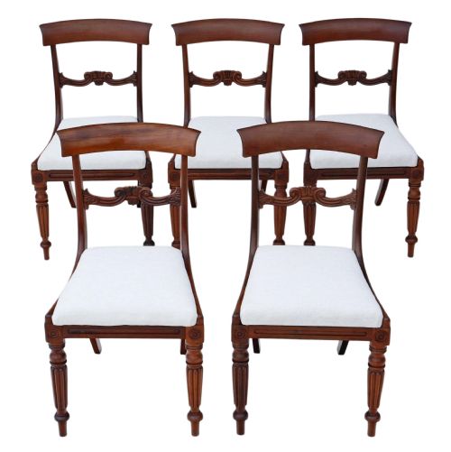 Set of 4 William IV Rosewood Bar Back Dining Chairs