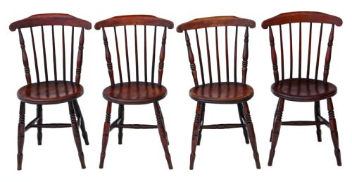 Set of 4 Victorian Penny Windsor Dining Chairs