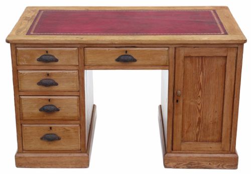 Victorian Pine Twin Pedestal Desk