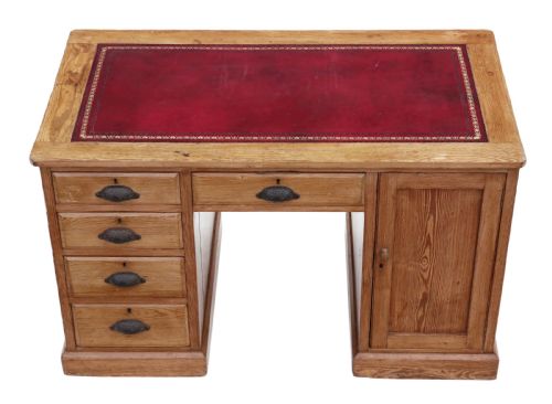 fig 1. Victorian pine twin pedestal desk