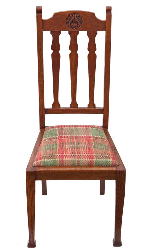 fig 2. Set of 4 oak dining chairs Art Nouveau