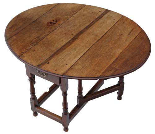 fig 1. Georgian oak drop leaf gateleg dining table
