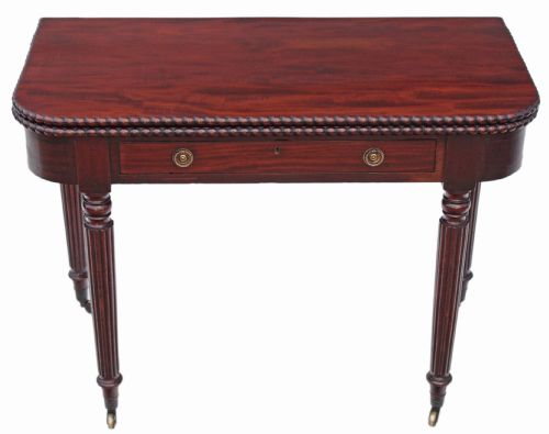 fig 1. Victorian mahogany folding card tea table