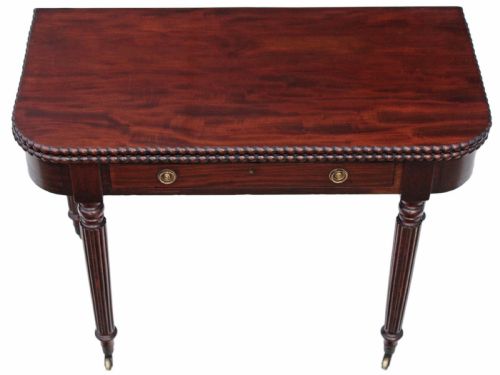 fig 2. Victorian mahogany folding card tea table