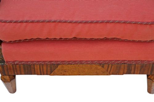 fig 1. Art Deco burr rosewood & walnut Bergere armchair
