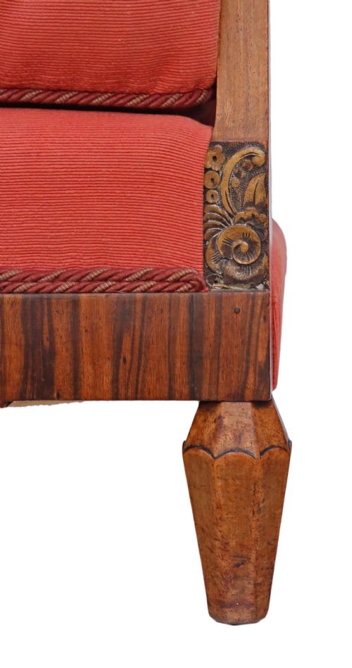 fig 2. Art Deco burr rosewood & walnut Bergere armchair