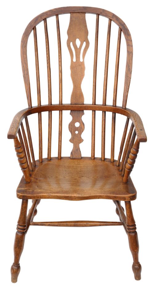 Victorian Ash & Elm Windsor Chair Armchair Dining