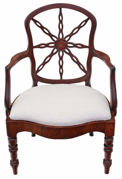 Georgian Mahogany Elbow Desk Chair