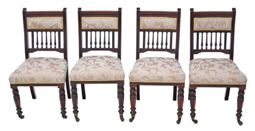 Set of 4 Victorian Walnut Dining Chairs