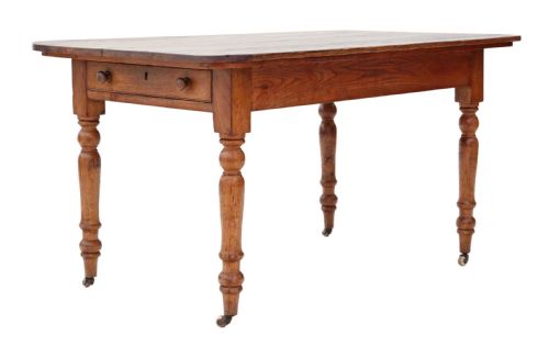 Victorian C1880 Elm Kitchen Dining Table