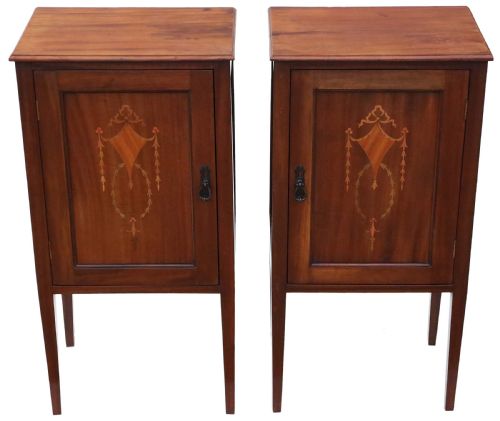 Pair of Edwardian Inlaid Bedside Tables