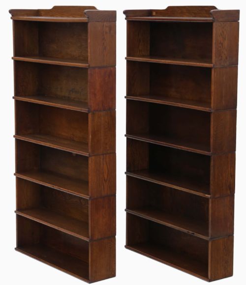 Pair of Oak Globe Wernicke Stacking Bookcases