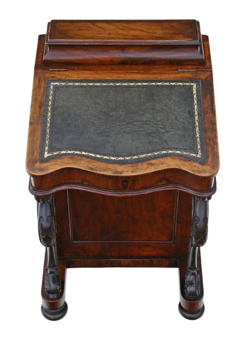 fig 1. Victorian figured walnut davenport writing table