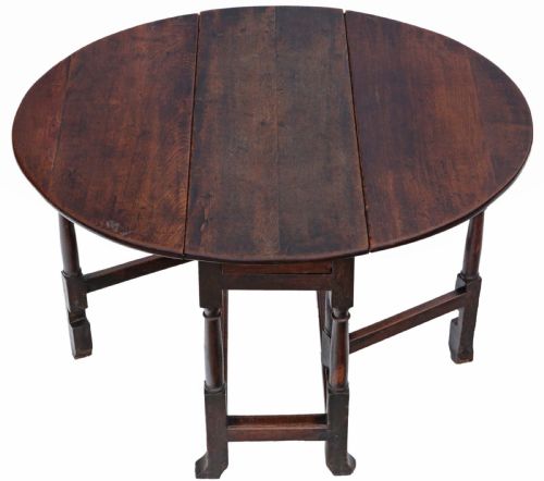 Georgian Drop Leaf Gateleg Oak Dining Table