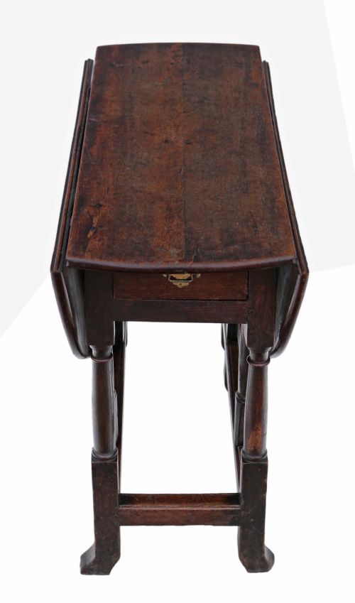 fig 1. Georgian drop leaf gateleg oak dining table