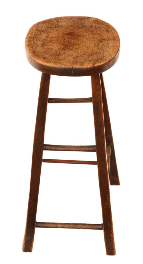 fig 1. 18th Century mahogany high stool