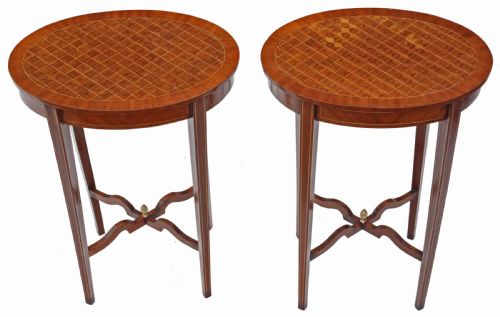 Pair of Edwardian Parquetry Side Tables