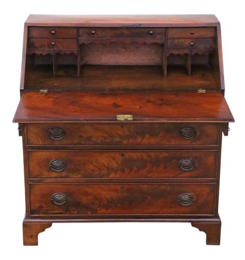 Georgian Flame Mahogany Bureau