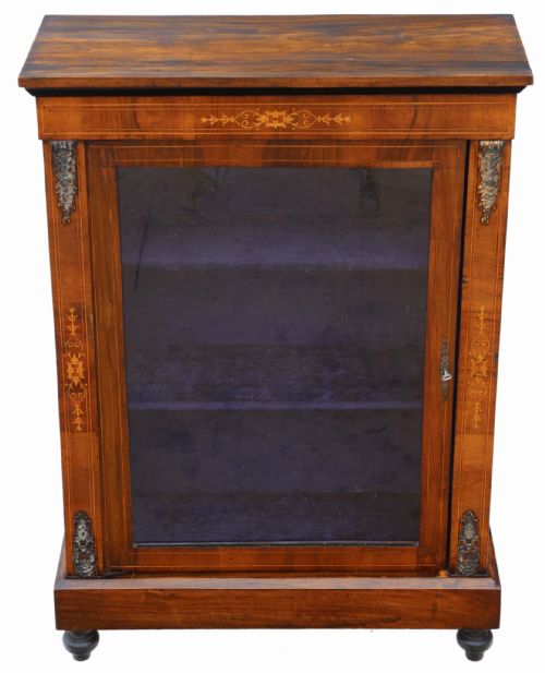 Inlaid Burr Walnut Pier Display Cabinet