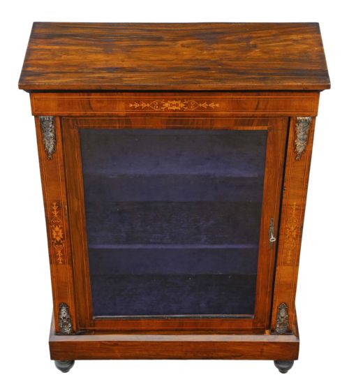 fig 1. Inlaid burr walnut pier display cabinet