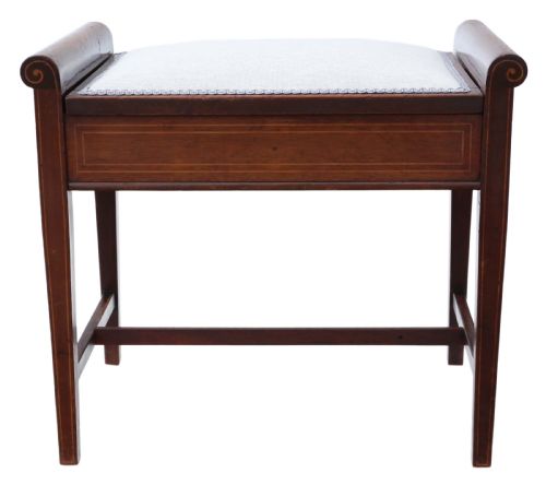 fig 1. Mahogany Edwardian piano stool