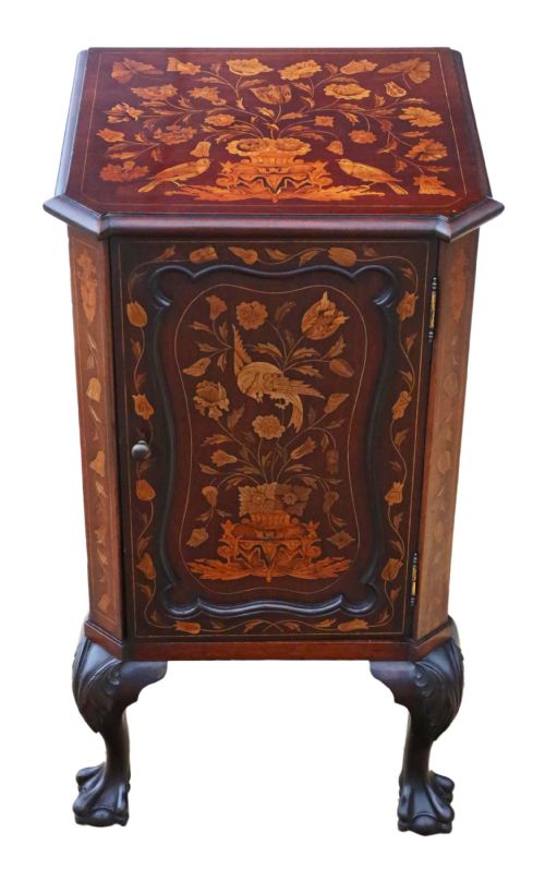 fig 2. Marquetry inlaid mahogany bedside table