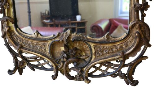 fig 1. Georgian tall ebonised and gilt hall wall mirror