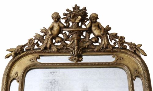 fig 1. Large Victorian gilt overmantle wall mirror