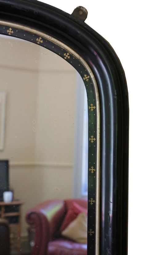 fig 2. Victorian black lacquer overmantle wall mirror