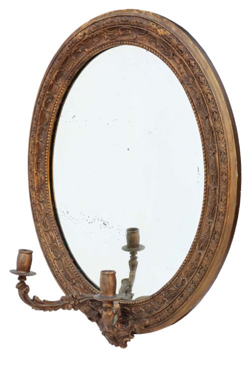 fig 1. Pair 19th Century Victorian gilt girandole wall mirrors