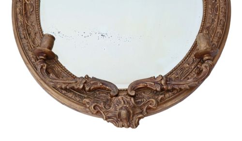 fig 2. Pair 19th Century Victorian gilt girandole wall mirrors