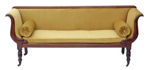 Georgian Scroll Arm Sofa Chaise Longue Mahogany