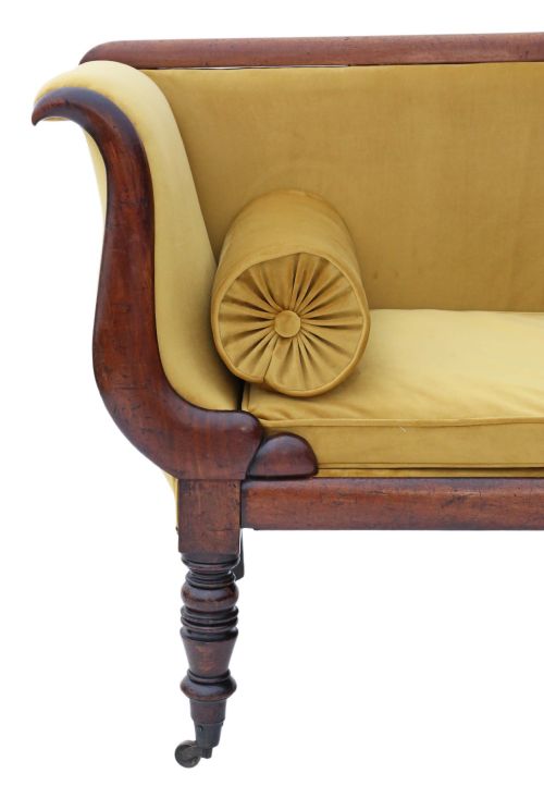 fig 1. Georgian scroll arm sofa chaise longue mahogany