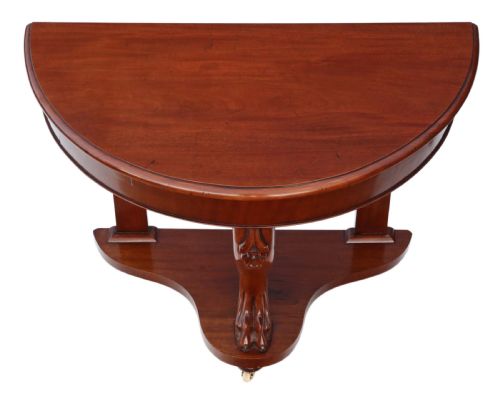 Victorian Mahogany Demi-lune Console Table